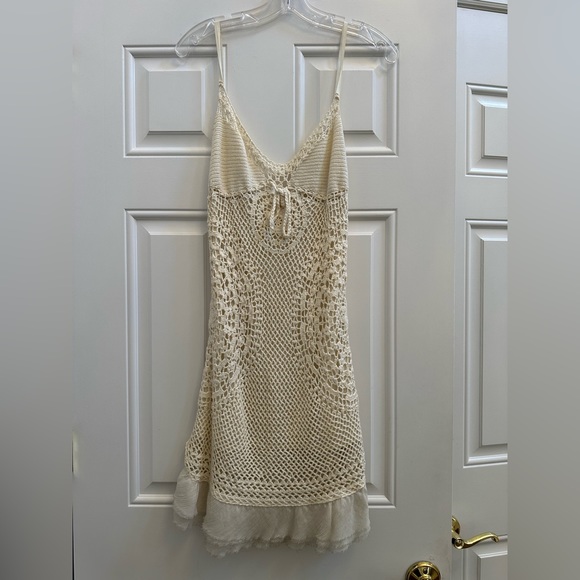Free People Dresses & Skirts - Free People Cream Crochet Mini Dress